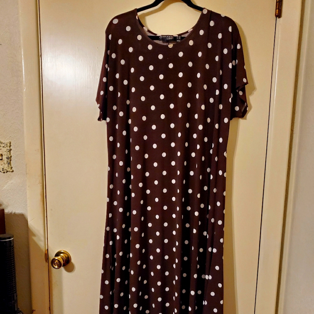 Polka dot floor length dress